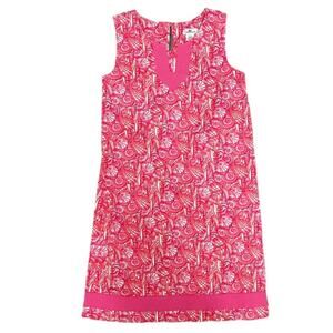 Vineyard Vines Girls Pink Shell Print Tunic Dress Size 14